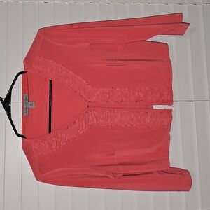 Coral Ruffled Cardigan